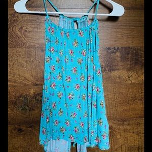 Teal Floral openback Summer Tank